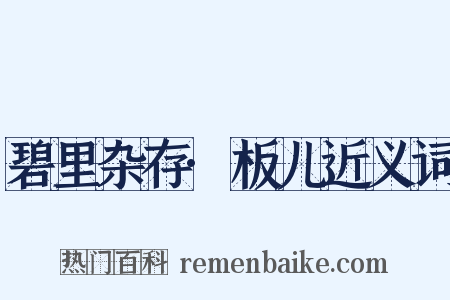 碧里杂存·板儿近义词是什么意思的图片